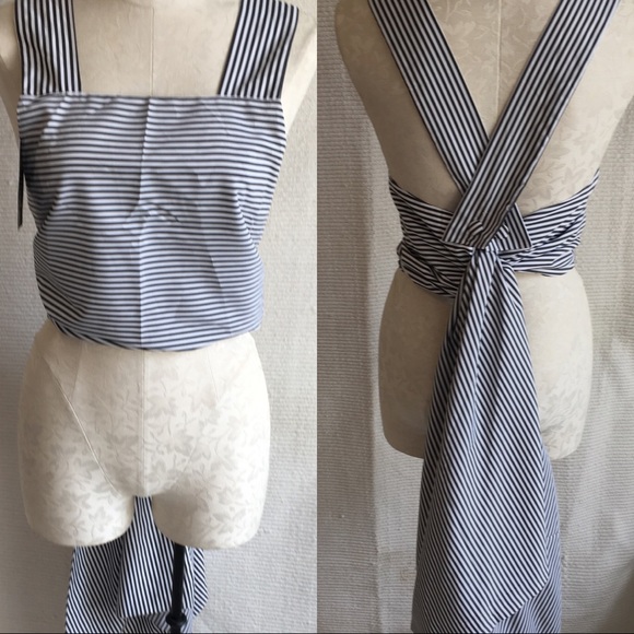 Convertible Open Back Striped Top with Tails - Picture 6 of 8